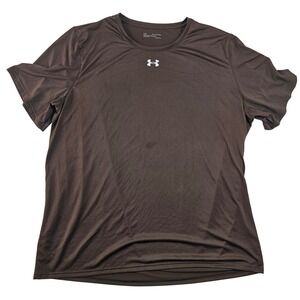 Under Armour Mens HeatGear Loose Fit Short Sleeve T-Shirt Brown 4XL Workout Tee